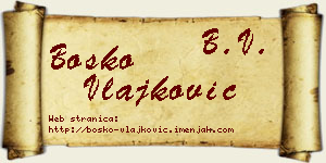 Boško Vlajković vizit kartica